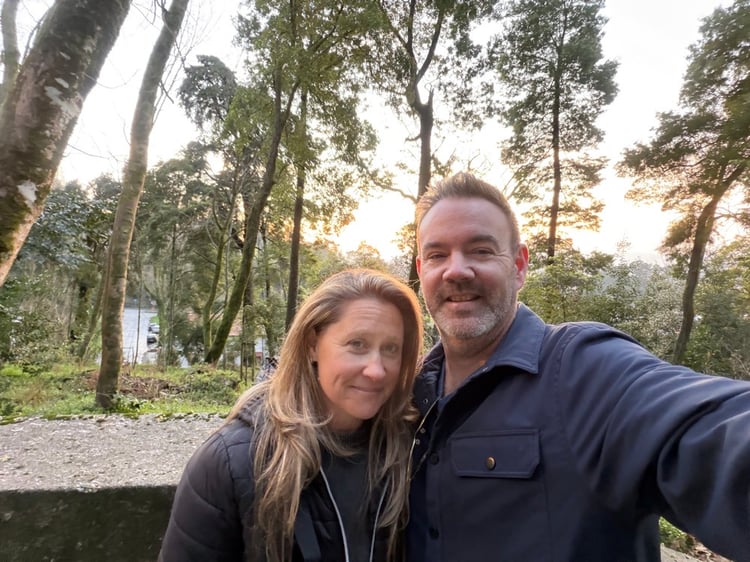 Walking Down at Sunset