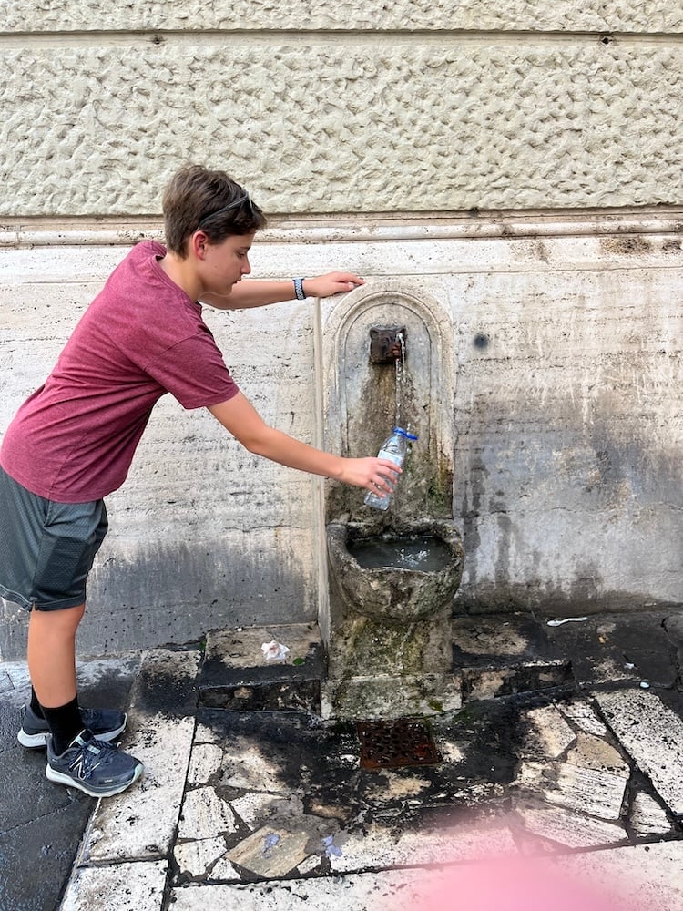 First Stop in Rome? Water Fountain