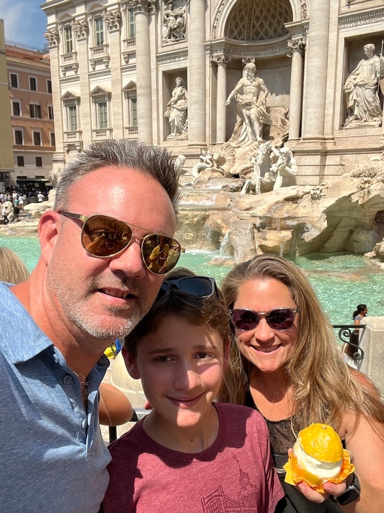 Lemon Gelato at the Trevi Fountain