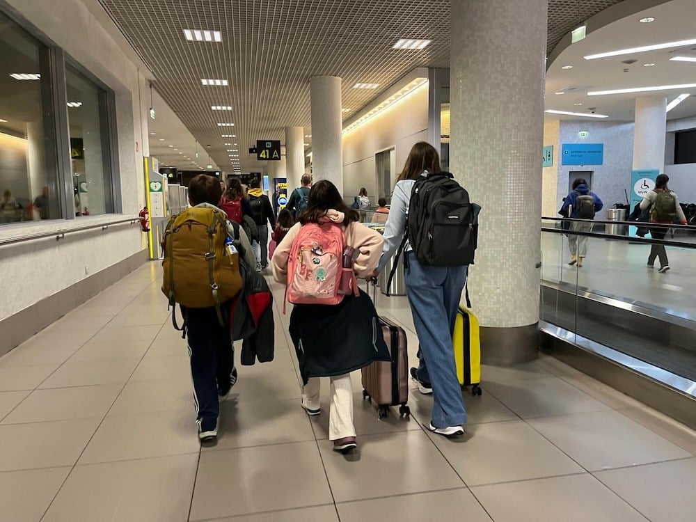 Walking Through the Airport with Clara and Agatha